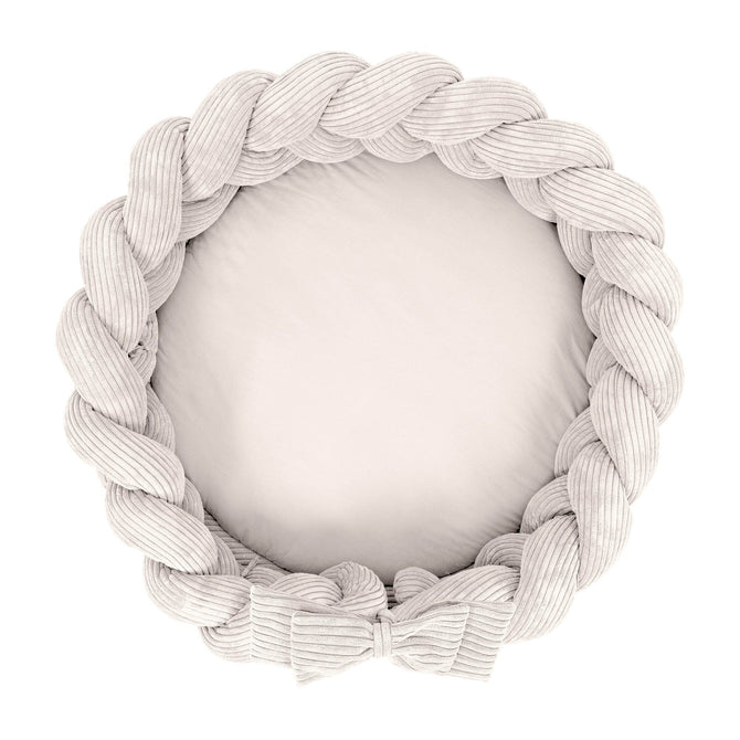 Baby Nest & Play Mat With Crib Bumper Braid - Vanilla — image 1 of 3 — Mila & Milo Kids