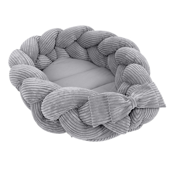 Baby Nest With Braided Bumper - Grey — image 1 of 4 — Mila & Milo Kids
