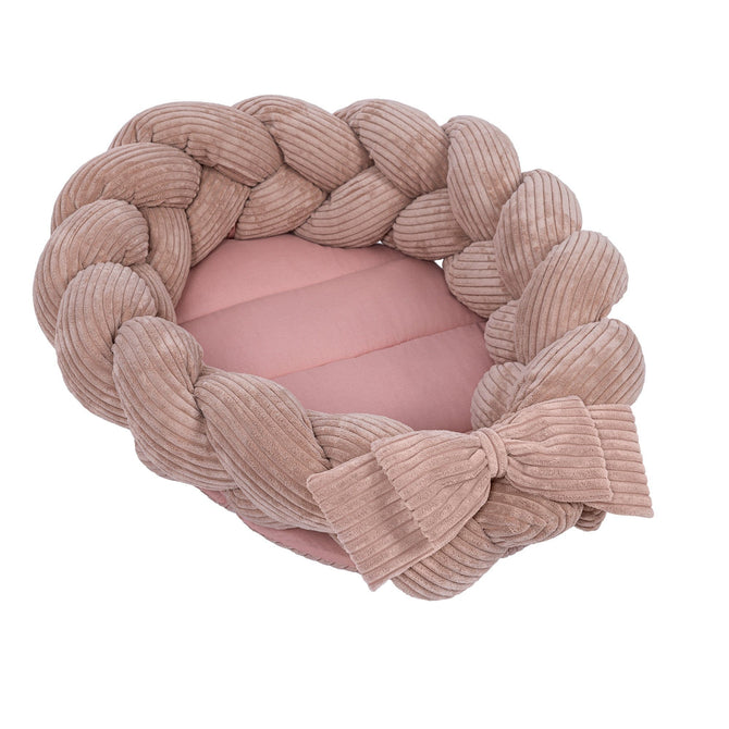 Baby Nest With Braided Bumper - Powder Pink — image 1 of 4 — Mila & Milo Kids
